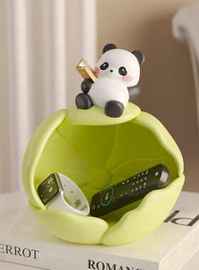 可爱创意熊猫入户门玄关钥匙收纳摆件鞋柜家居装饰品乔迁新居礼物