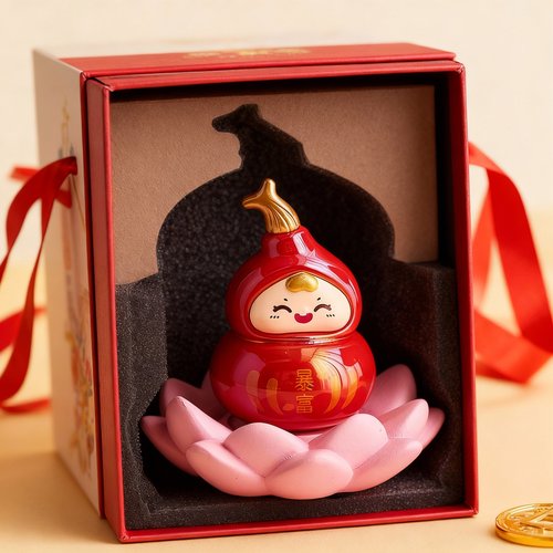 新年红福禄葫芦招财摆件礼盒