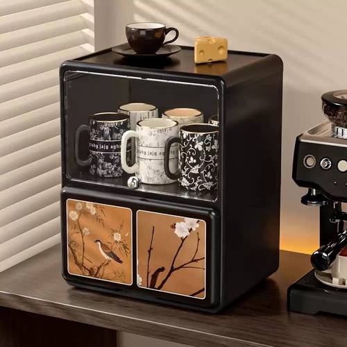 复古水墨风双层茶具收纳盒