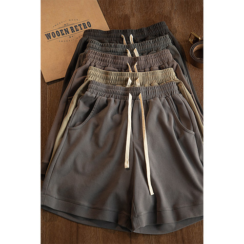 唔刃美式复古重磅宽松运动卫裤