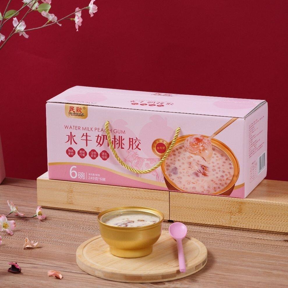 水牛奶桃胶礼盒249g*6碗整盒即食碗装小吃广西壮乡特产礼盒