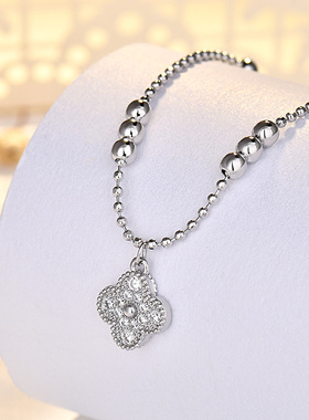 法式金色幸运四叶草项链轻奢小众