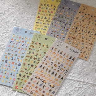 现货日本MINDWAVE人物PET日常系列贴纸手帐素材美食旅行露营