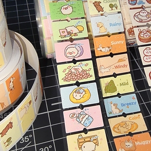 [现货]圈次方文创慢墩墩原创标签贴纸装饰小狗墩墩工作美食手帐贴