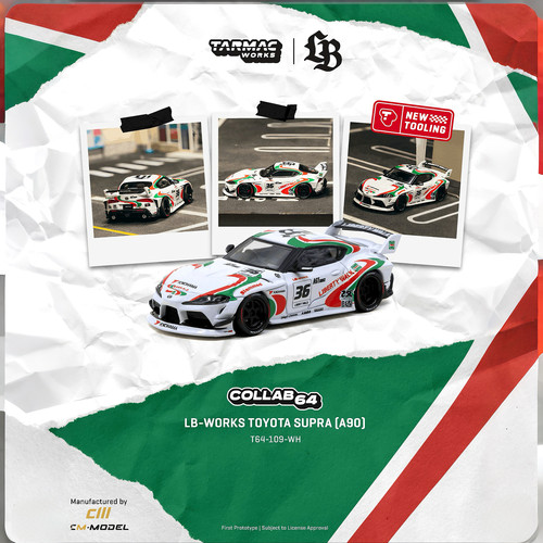【预售定金】TW 1:64 LB-WORKS丰田 SUPRA (A90) 合金 T64-109-WH