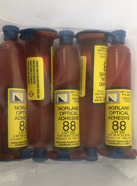 美国30G装紫外线UV光学固化胶水NOA88 Norland粘胶剂粘胶品NOA88