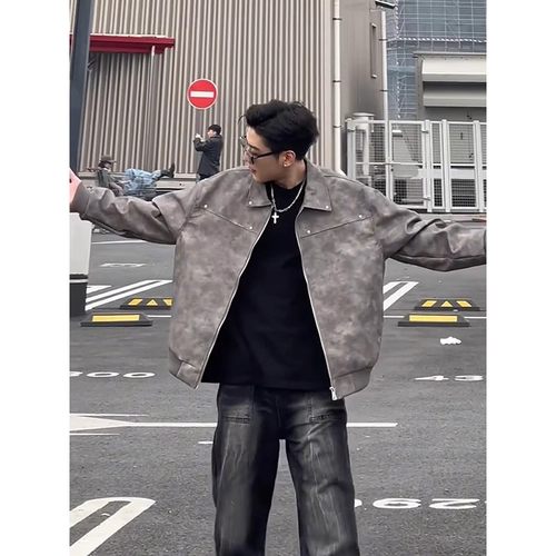 cleanfit短款皮衣外套男女同款