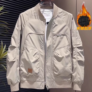 加厚棉服秋季 美式 休闲夹克短款 薄款 棒球服夹棉外套男秋冬2025新款