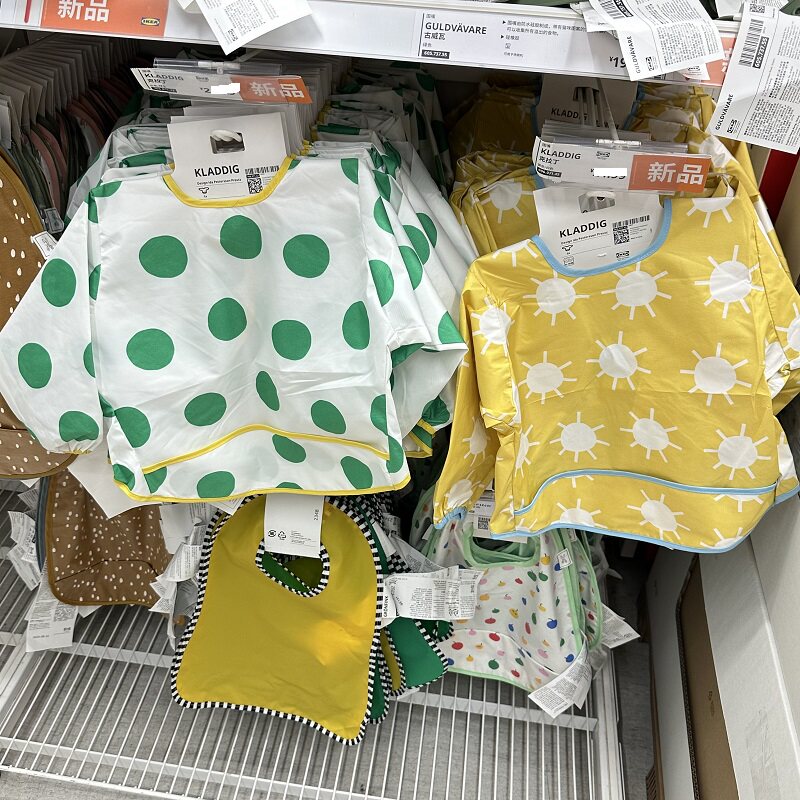 IKEA宜家克拉丁围嘴罩衣吃饭衣反穿衣圆点防水衣柔软舒适正品包邮