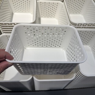 IKEA宜家普鲁司万储物篮白色15x20x10厘米塑料桌面收纳盒收纳篮子