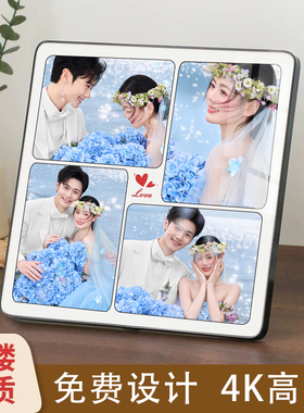 10寸结婚照片定制相框摆台洗