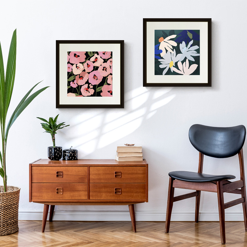北欧复古花卉挂画沙发背景墙装饰画美式田园卧室餐厅挂画厂家图片