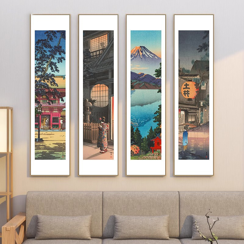 日式装饰画玄关原木风壁画浮世绘风景挂画和风居酒屋卧室日系壁画图片