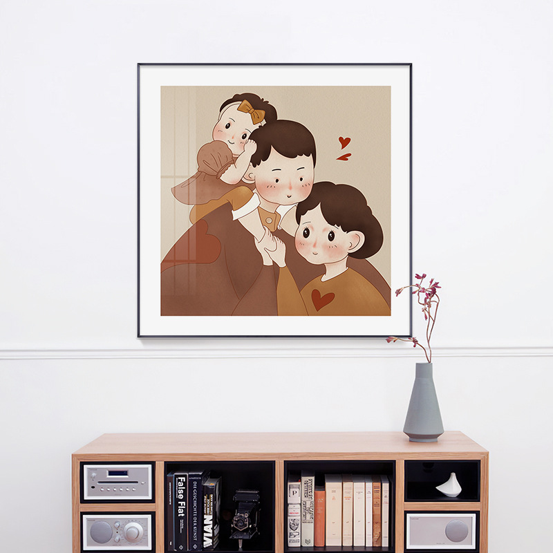 创意北欧儿童房装饰画女孩男孩餐厅卧室床头挂画现代简约客厅壁画图片