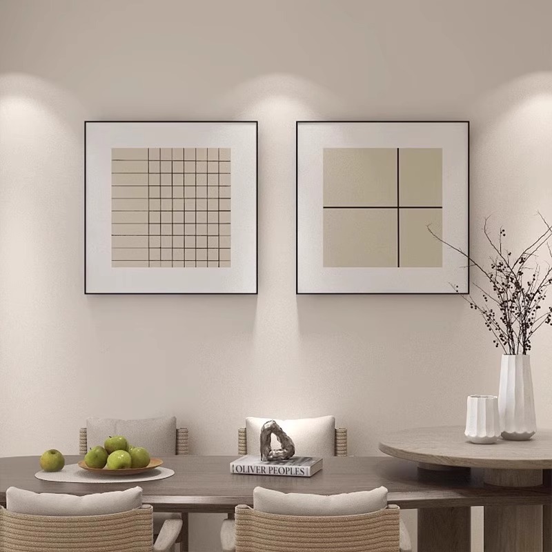 现代黑白灰玄幻装饰画抽象客厅艺术挂画极简楼梯玄关画正方形壁画图片