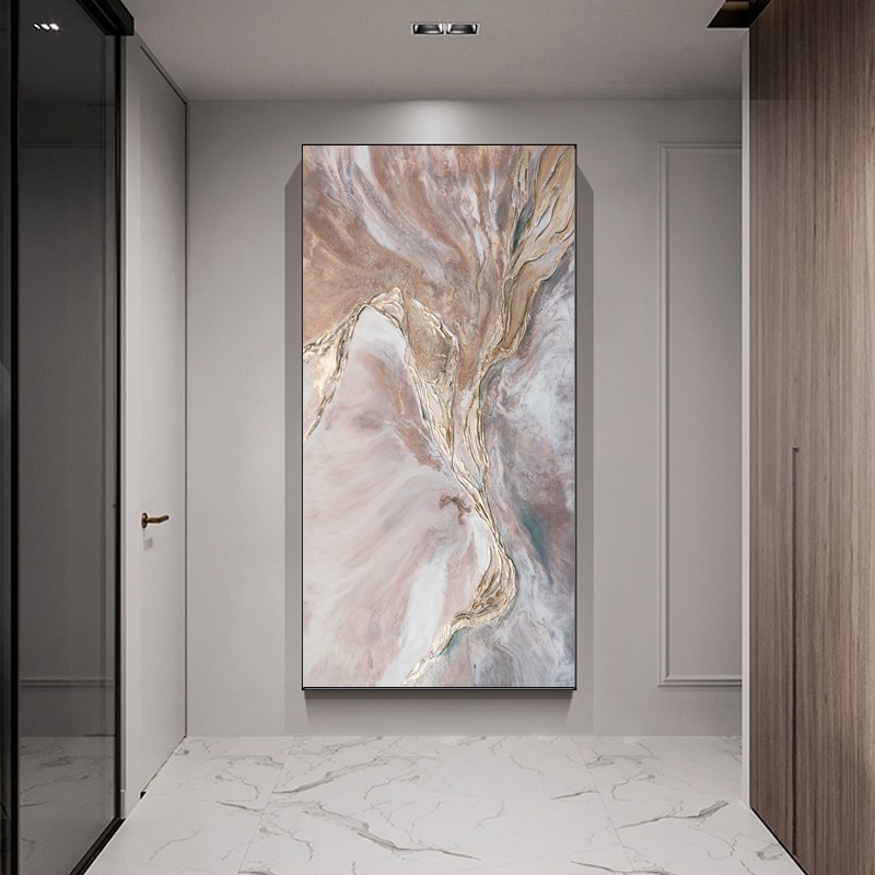 纯手绘油画入户玄关装饰画酒店餐厅走廊装饰画简约沙发背景墙挂画图片