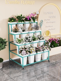 方形花桶专用简约现代铁艺多层阶梯花架花卉醒客厅鲜花植物展示架