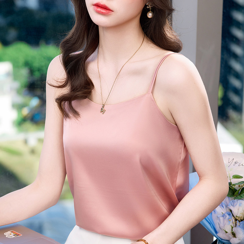 吊带背心女仿真丝外穿西服西装夏季新款打底内搭醋酸缎面上衣