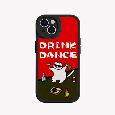 Drink dance_个性喝酒小猫小羊皮适用iPhone15_14promax手机壳华为pura70pro小米vivos18软IQOOneo8OPPOreno9