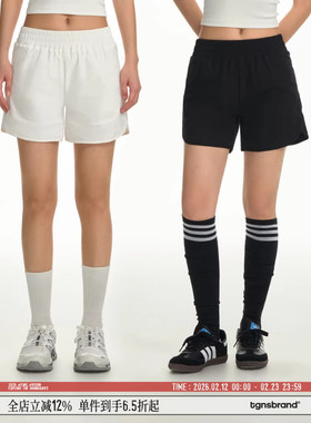 TGNS女生夏季防水速干运动短裤低腰复古宽松休闲健身训练跑步裤子