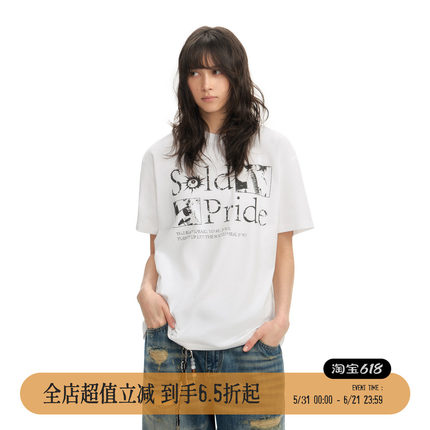 TGNS复古乐队字体印花T恤男女同款短袖白色夏季美式潮牌休闲上衣