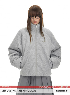 TGNS云朵包裹感空气层棉服女款冬季美式复古加厚保暖灰色棉衣外套