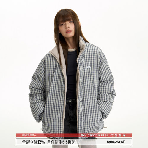 TGNS双面穿棉衣冬季加厚棉服外套