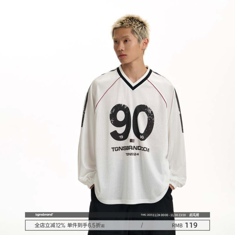 TGNS插肩长袖t恤男生运动上衣秋