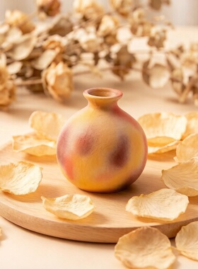 渐变磨砂手工迷你小花瓶干花博古架陶瓷装饰品摆件景德镇摆摊花器