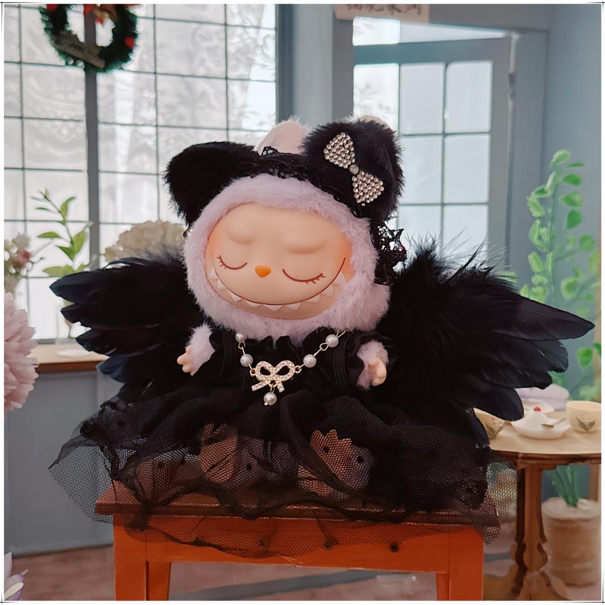 拉布布恶魔裙黑婚纱LABUBU着替