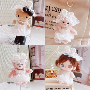 4.0拉布布装扮衣服10cm娃衣雪莉玫长腿KT大笨狗白色天使裙连衣裙