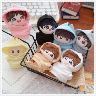 娃衣迷你衣服5cm娃衣娃帽5厘米7cm动物体海星体纯色卫衣帽衫黑白