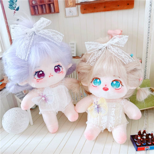 Хлопковая кукла с бабочкой, 20см, детская одежда