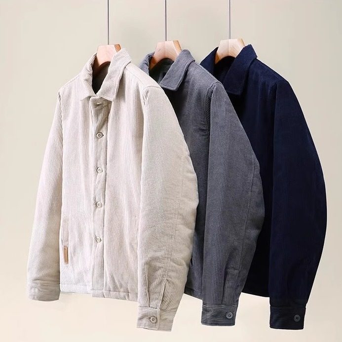 2025秋冬新款灯芯绒羽绒棉服外套