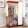 Chinese style solid wood simple Market Bedside cabinet Shelf Shelf cupboard Coat rack woodiness Clothes hanging vertical