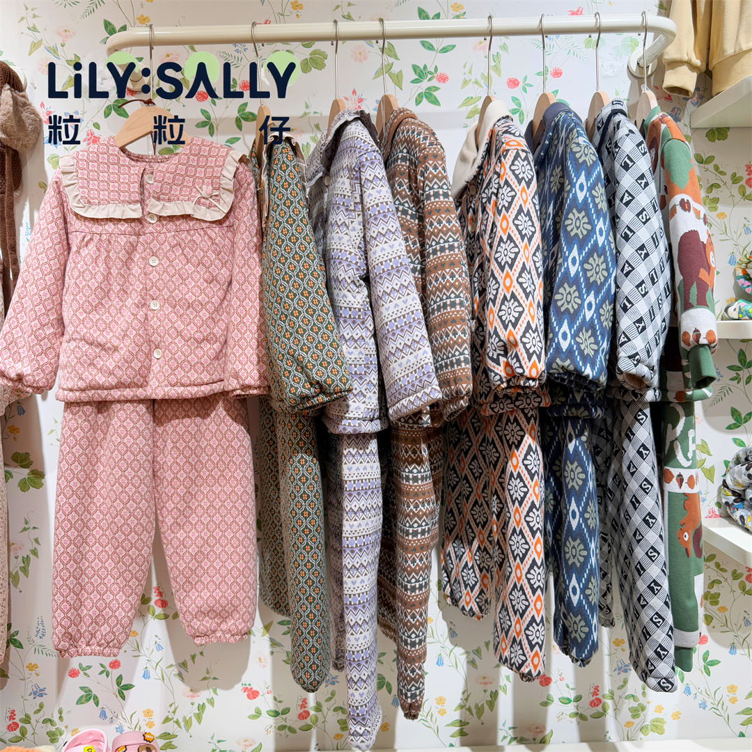 粒粒仔儿童睡衣加棉套装冬款