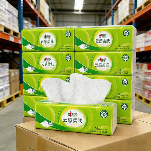 心相印抽纸云感柔肤立体压花大M码3层78抽家用实惠婴儿适用面巾纸