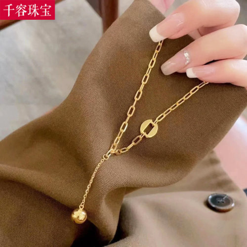 女款锁骨链有求必应项链黄金