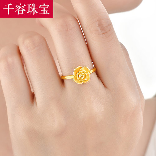 女款指环硬足金送妈妈