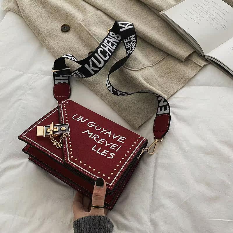Net Red Black Female bag 2019 new pattern Korean Edition Versatile Inclined shoulder bag Shoulder strap The single shoulder bag fashion Small square packagein the Leather/Lady bags/Men's bag, Ms. bags  category - from Buy2taobao.com to provide professional Taobao agent buy service