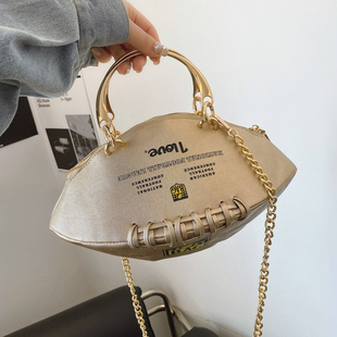 欧美ins网红橄榄球包包女式2025新款春夏百搭个性辣妹单肩斜挎包