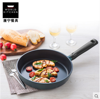 韩国进口康宁陶瓷铸铝不粘带盖煎锅24cmCWR-F24-GR正品
