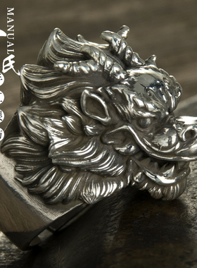 设计师款螭龙戒指霸气工定制原创