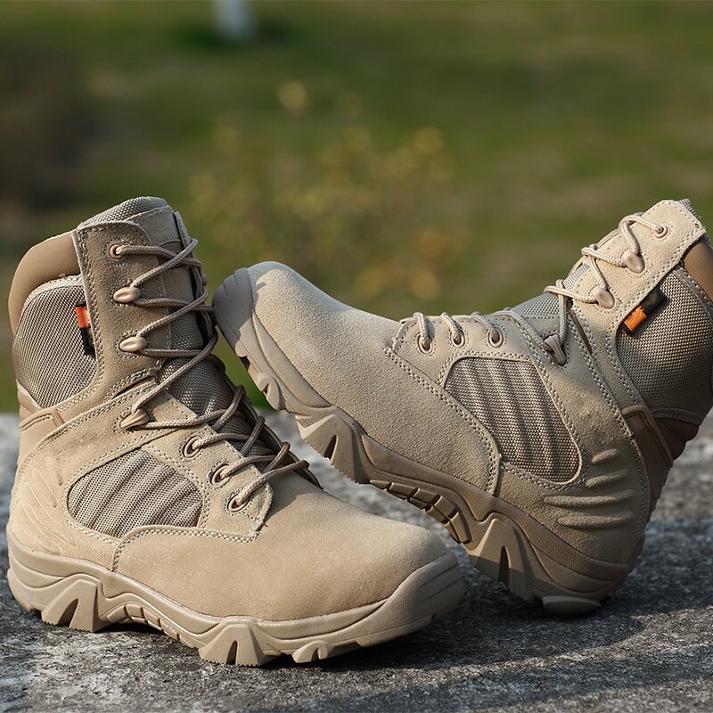 Boots militaires en cuir - porter - Ref 1397881 Image 4