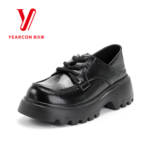 意尔康女鞋2026春秋新款女款厚底乐福鞋女百搭英伦风小皮鞋单鞋