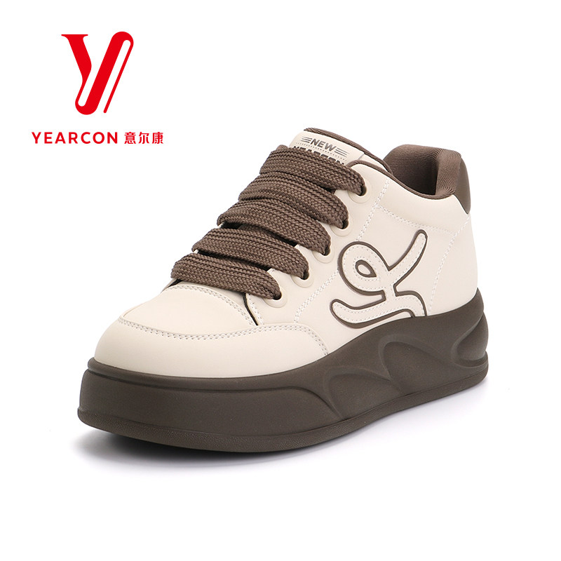 意尔康女鞋2025新冬季款厚底休闲板鞋百搭厚底增高运动鞋面包鞋,女鞋,时尚休闲鞋,淘宝优惠券,粉丝福利购,淘宝优惠卷