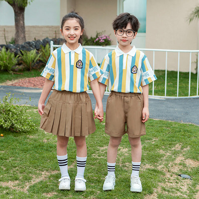 男女童学院风幼儿园夏装毕业拍照六一表演服小学生校服班服套装潮