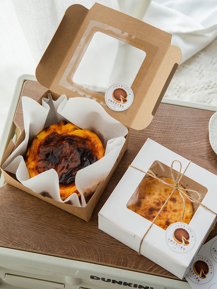 巴斯克网红双层芝士蛋糕包装盒4寸六6寸7寸冰乳酪戚风切件打包盒,厨房/烹饪用具,点心包装盒/包装袋,淘宝优惠券,粉丝福利购,淘宝优惠卷