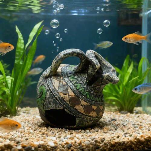 鱼缸造景菠萝屋躲避穴鱼缸装饰卡通摆件鱼虾躲避海盗船水族箱空心