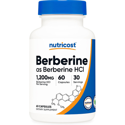 现货美国Nutricost Berberine HCl黄连素盐酸小檗碱胶囊600mg60粒